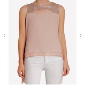 BCBGMAXAZRIA Pink Sequin Bianca Blouse Size S